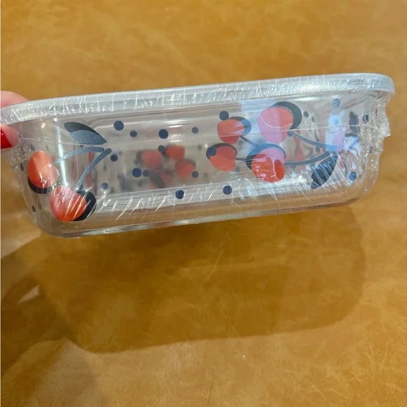 Kate Spade Cherry-Decorated Glass Food Storage Containers - Picture 2 of 6